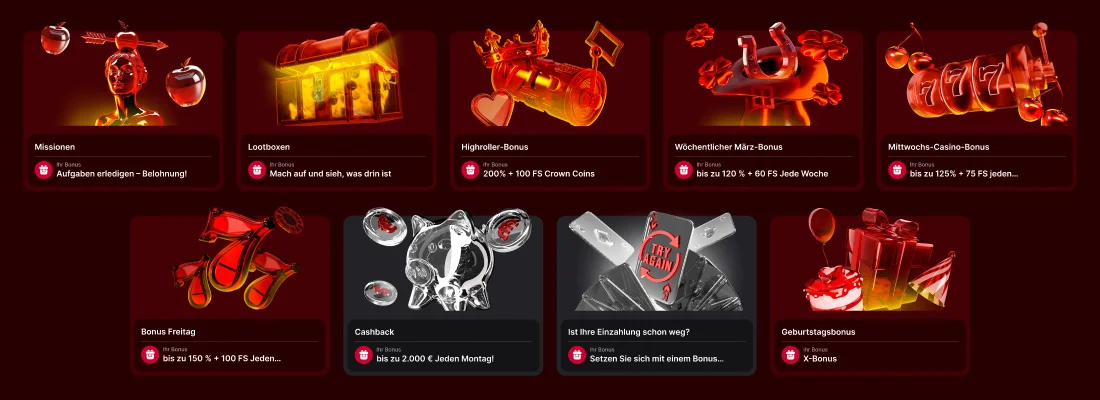 Bonusangebote im Vulkan Spiele Casino