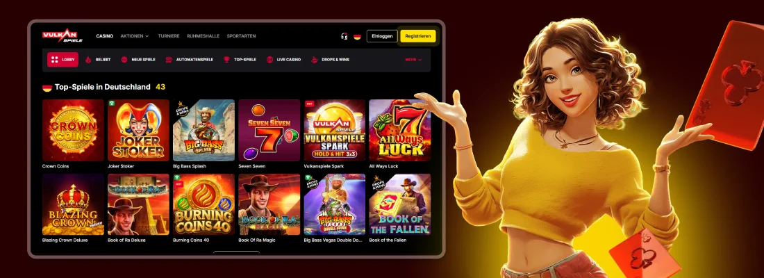 Spielauswahl für VulkanSpiele Casino No Deposit Bonus